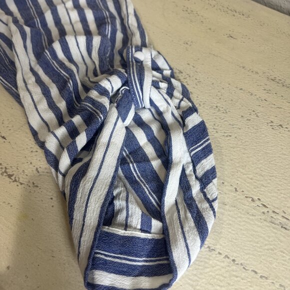 Torrid Dress Women’s Plus 3X Blue White Striped Long Sleeve Drawstring Pockets - Picture 8 of 11